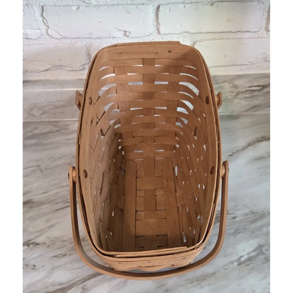 Longaberger 1988 Vintage Carrying‎ Vegetable Basket Swing Handles 80's Signed